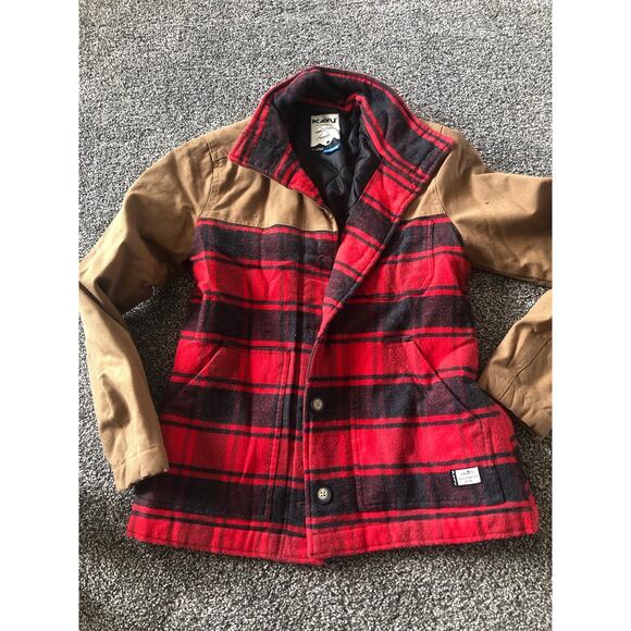 Kavu Womens Canvas Flannel Chore Jacket Buffalo Plaid Size S Quilt Liner DD - Picture 1 of 8